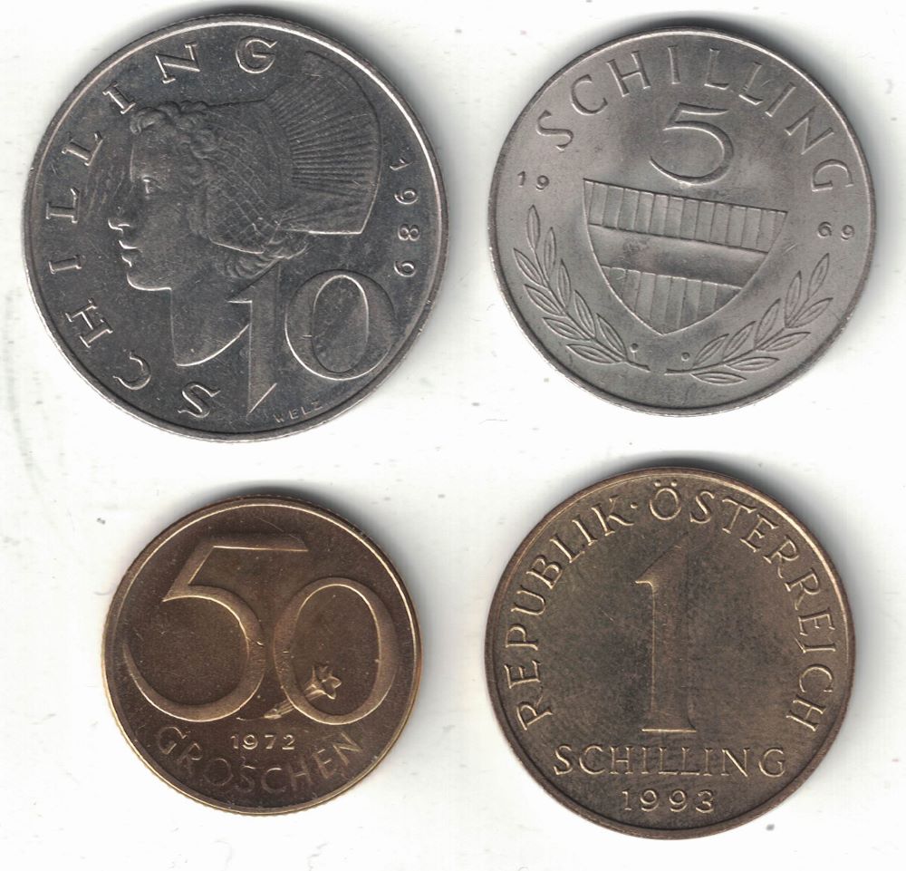 Old Austrian Schilling Coins
