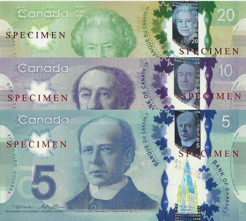 New Canadian Dollar Banknotes