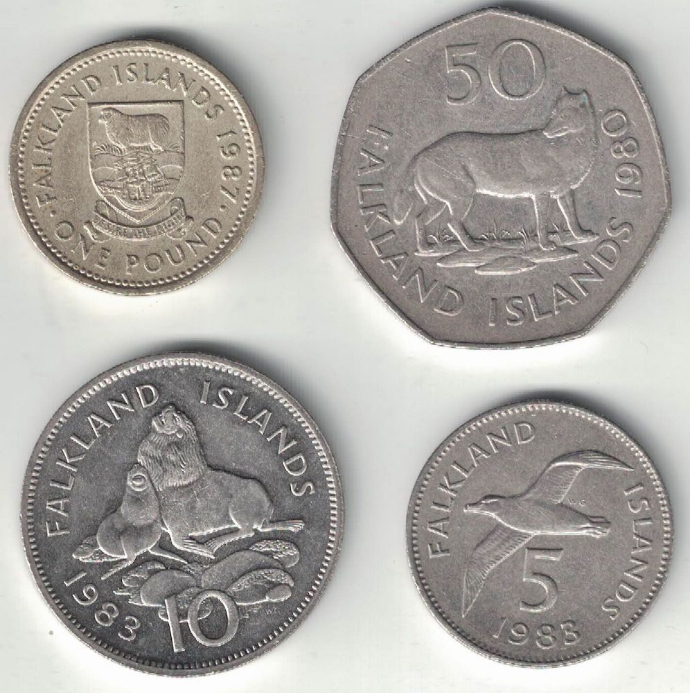 Old Falkland Islands Pound Coins