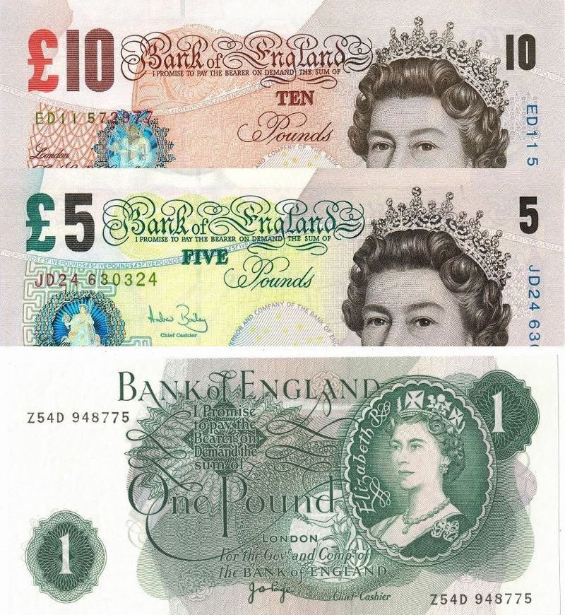 Old British Pound Banknotes