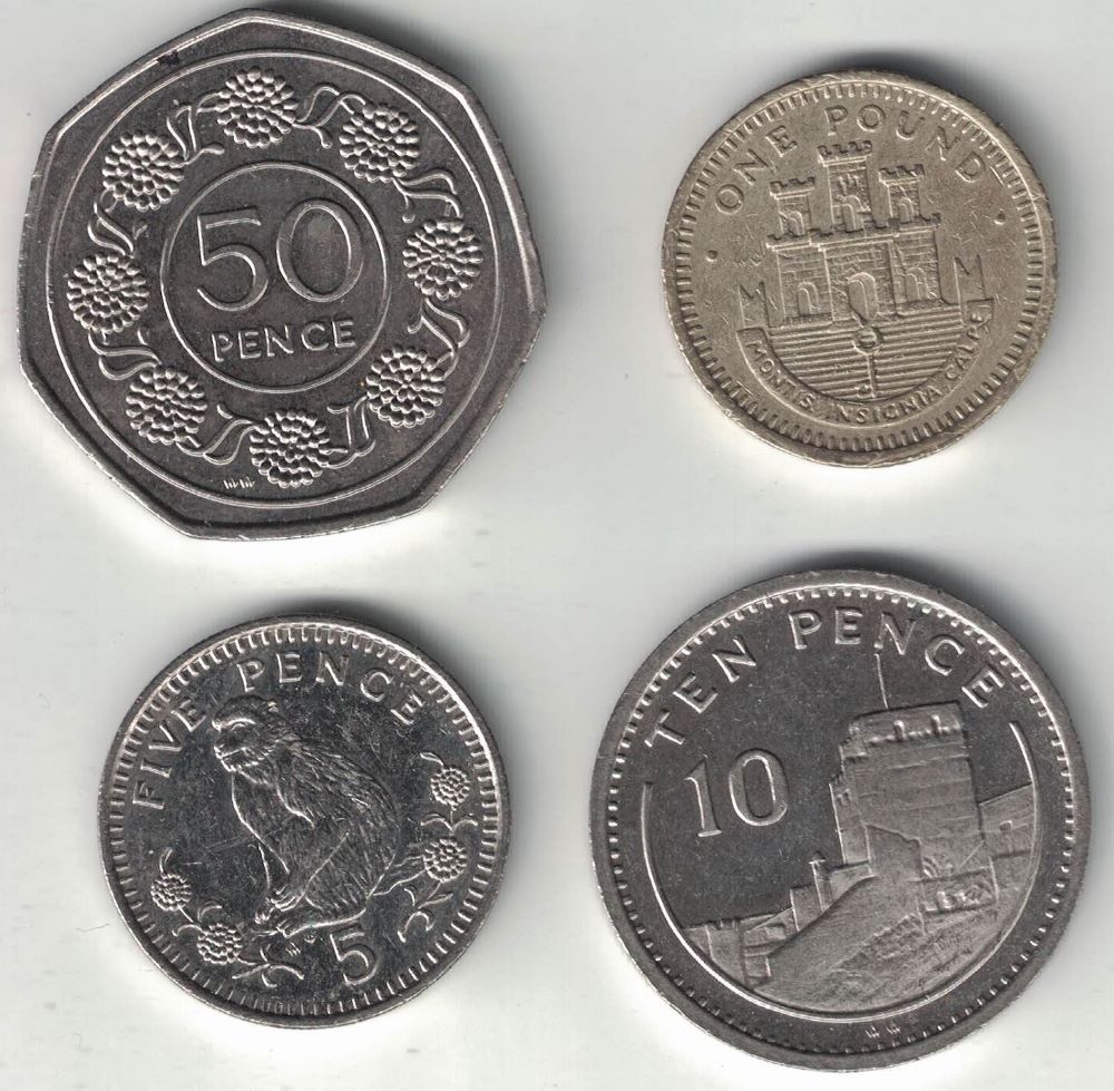Old Gibraltar Pound Coins