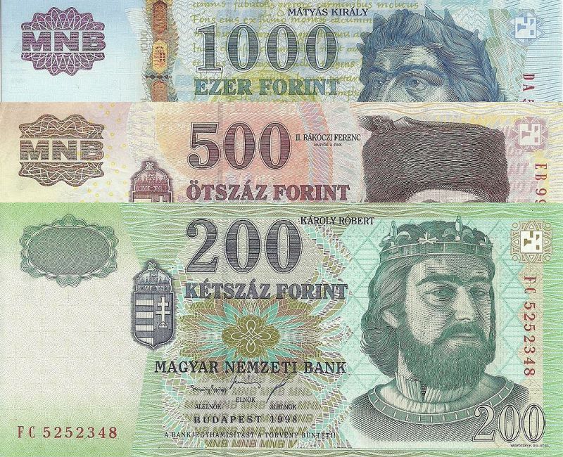 Old Hungarian Forint Banknotes