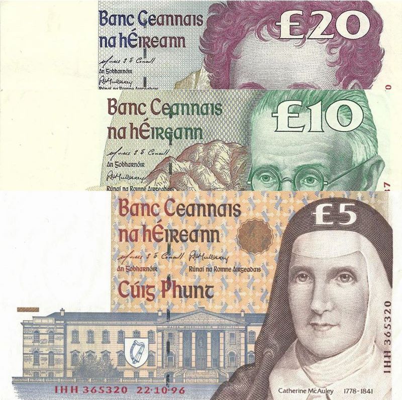 Old Irish Pound Banknotes