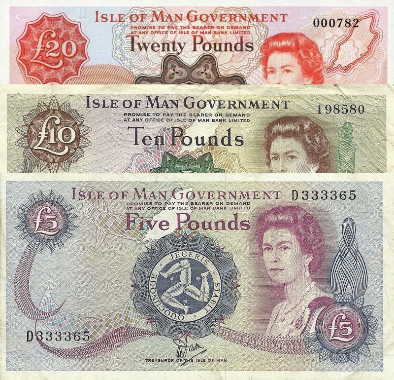 Old Isle of Man Pound Banknotes
