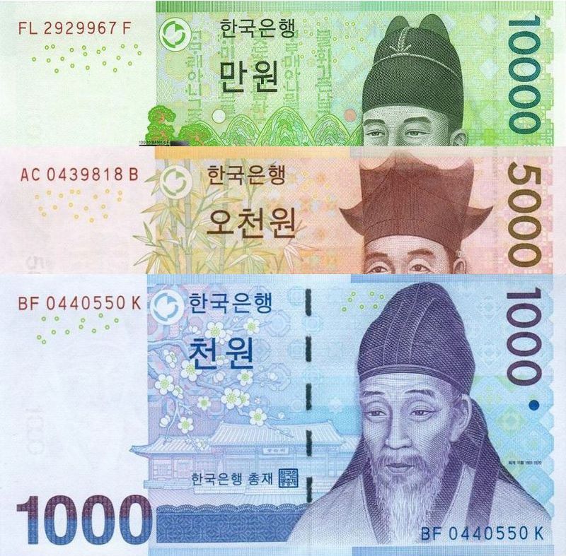 New South Korean Won Banknotes