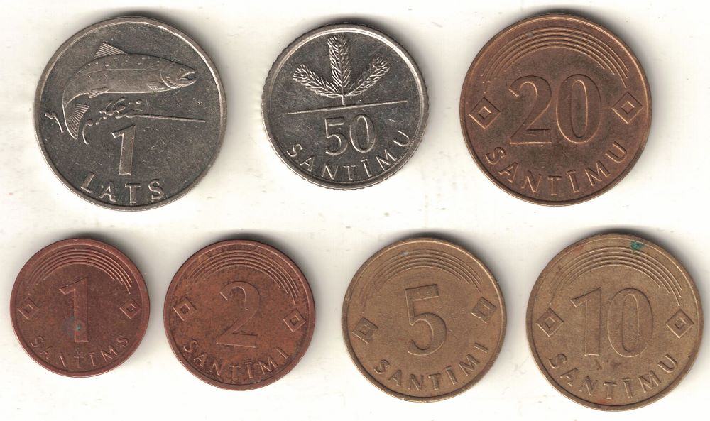 Old Latvian Lat Coins