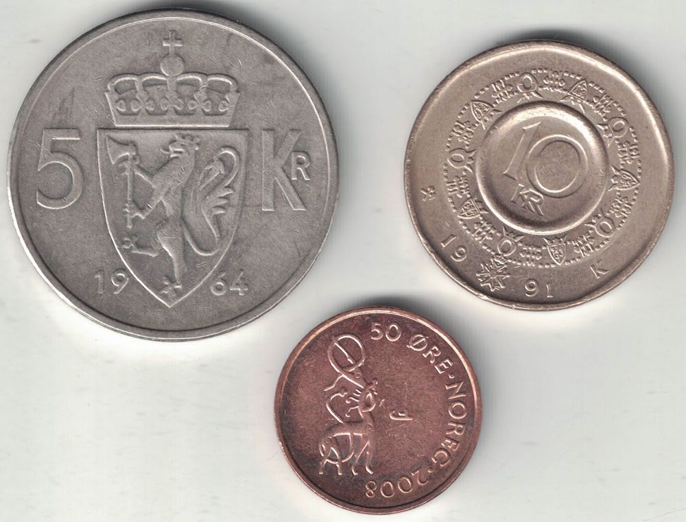 Old Norwegian Kroner Coins