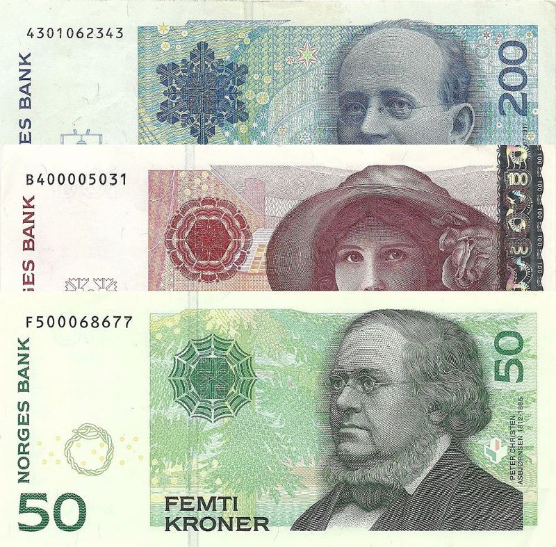 Old Norwegian Kroner Banknotes