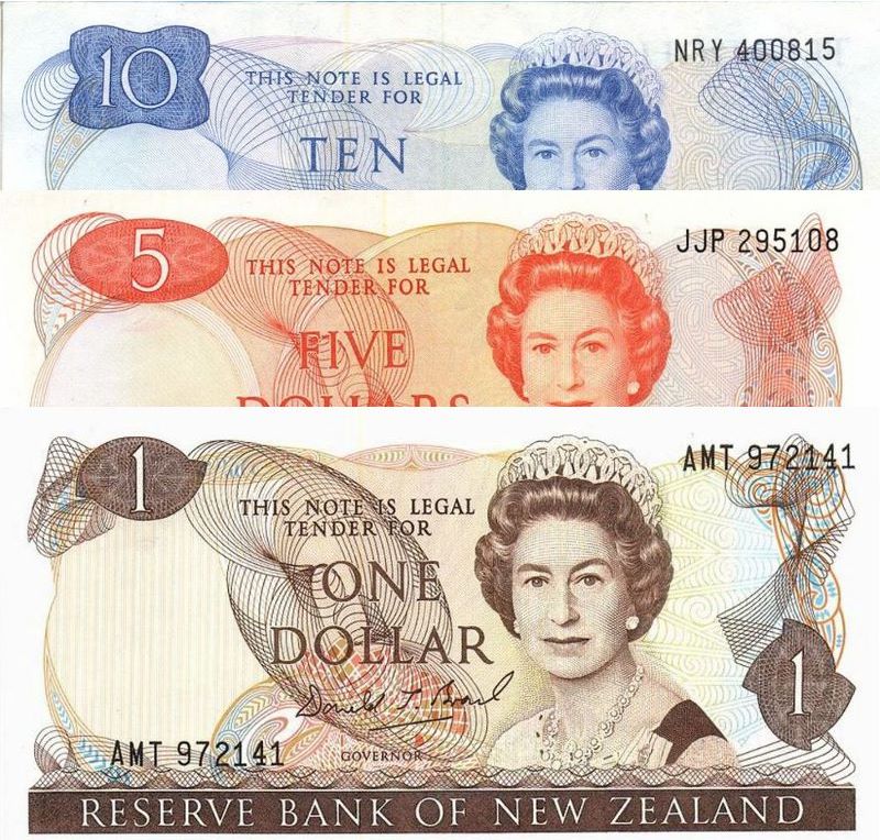 Old New Zealand Dollar Banknotes