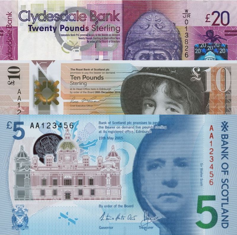 New Scotish Pound Banknotes