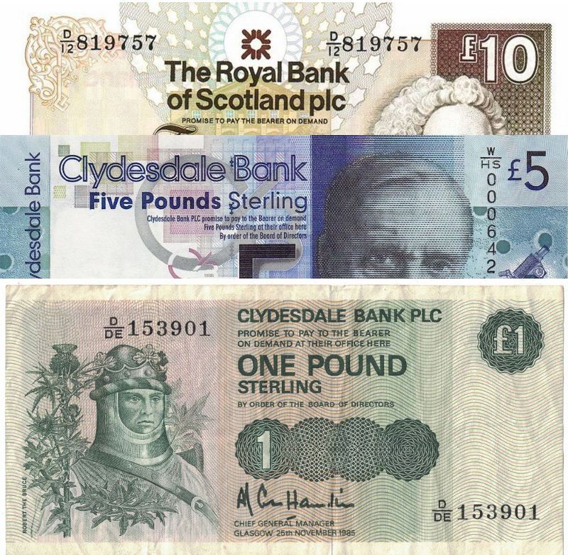Old Scotish Pound Banknotes