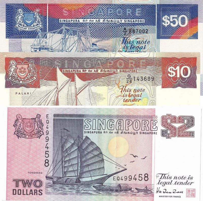 Old Singapore Dollar Banknotes