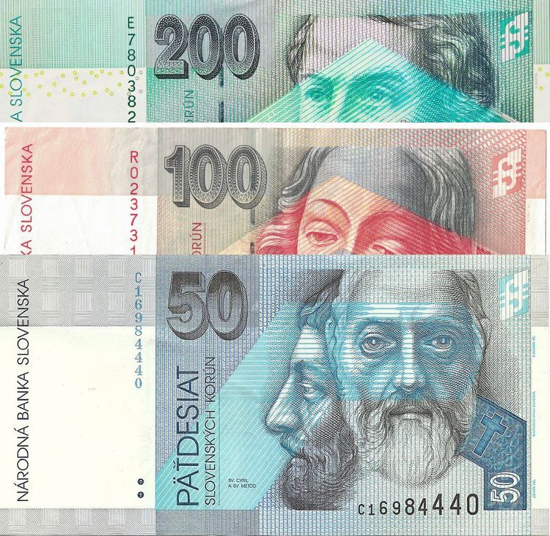 Old Slovakia Koruna Banknotes