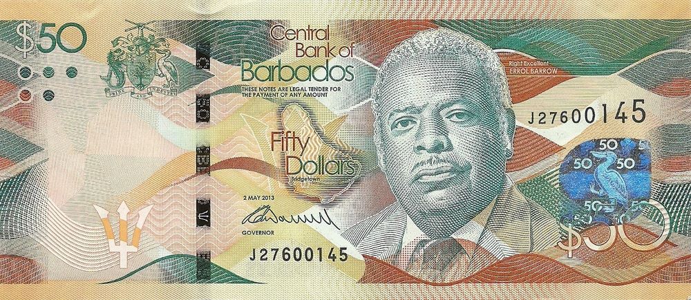 Barbadian 50 Dollar Old Note