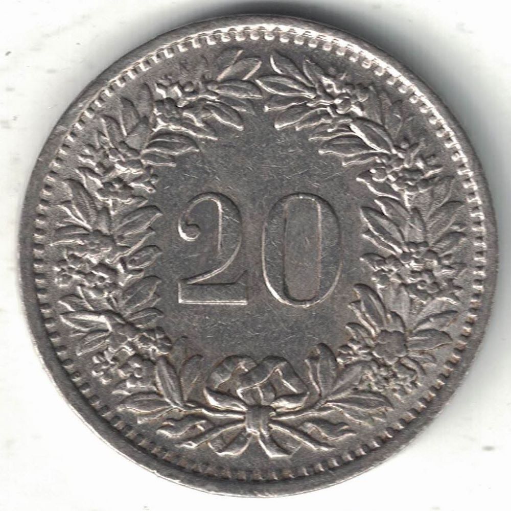 Swiss 20 Rappen New Coin