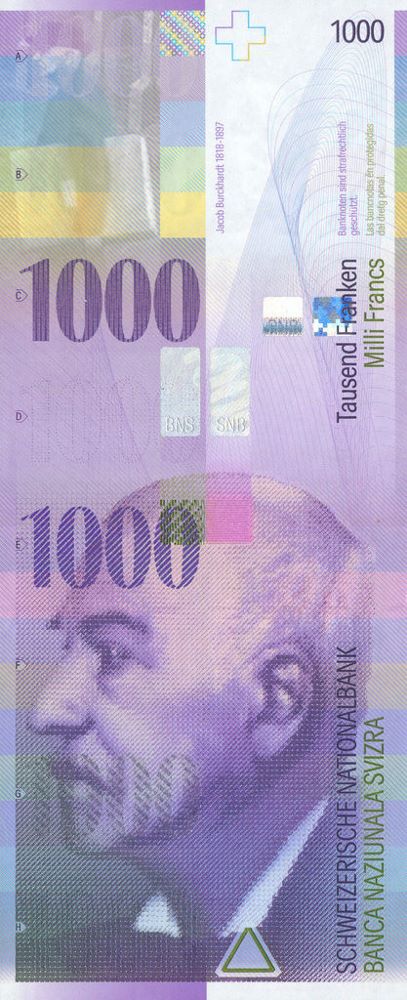 Swiss 1000 Franc Old Note