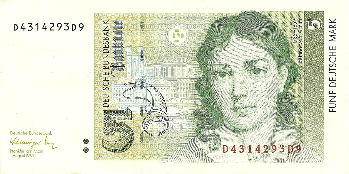 German 5 Mark Old Note