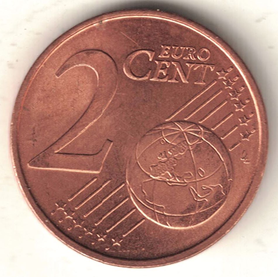 EU 2 Euro Cent Old Coin