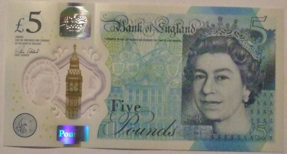 British 5 Pound New Note