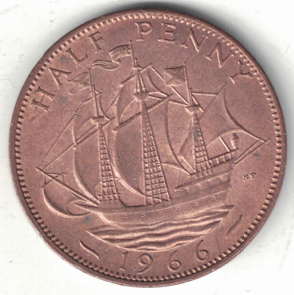 British Half Penny Old Coin