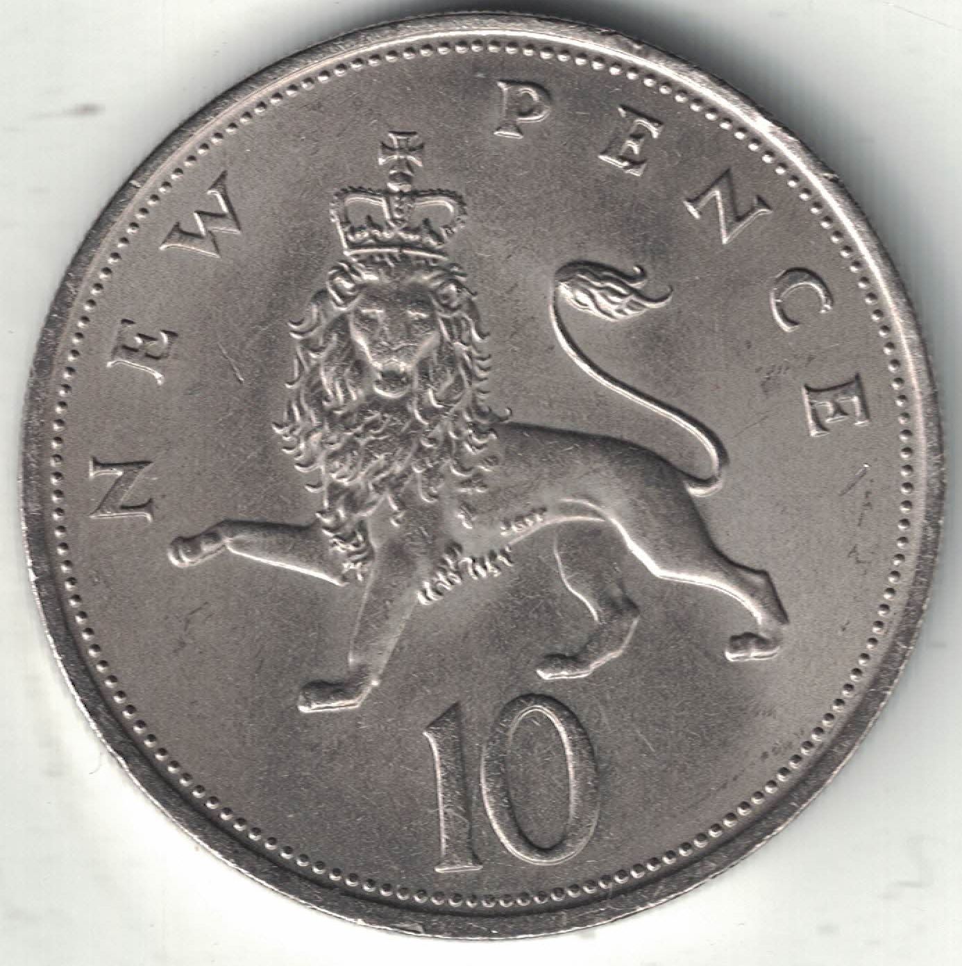 British 10 Pence Old Coin