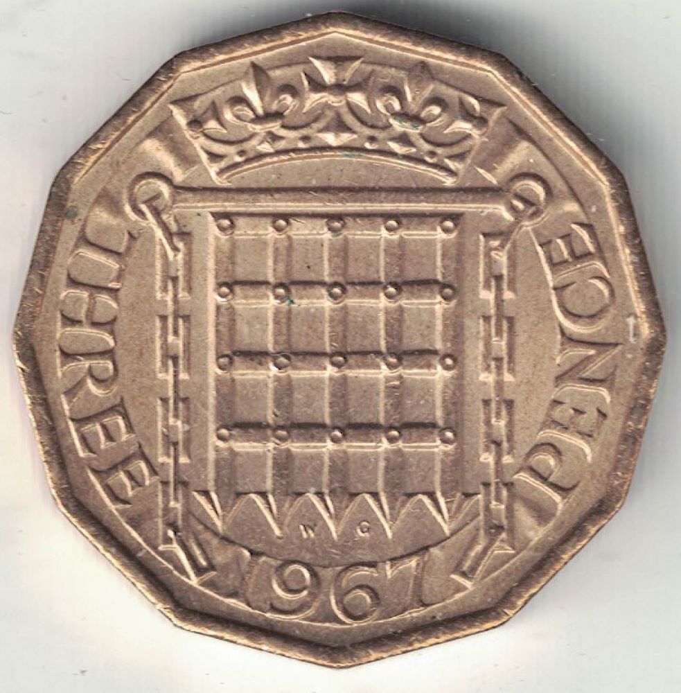 British 3 Pence Old Coin