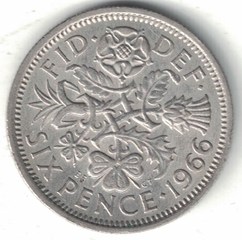British 6 Pence Old Coin