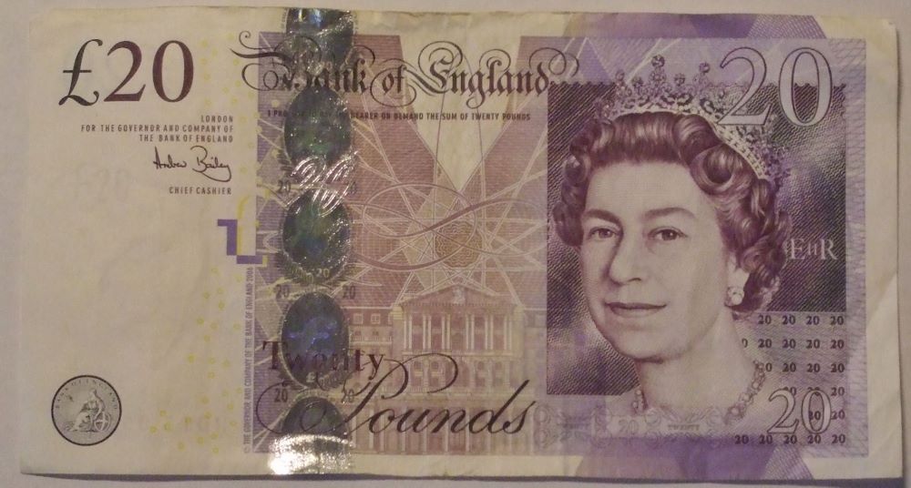 British 20 Pound Old Note