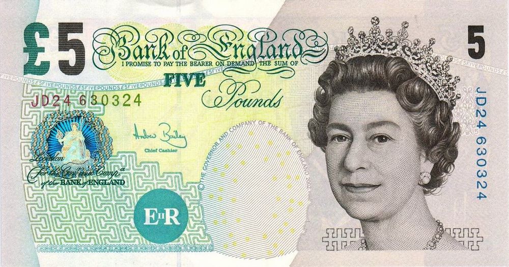 British 5 Pound Old Note