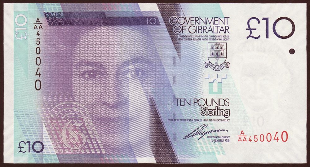 Gibraltar 10 Pound New Note