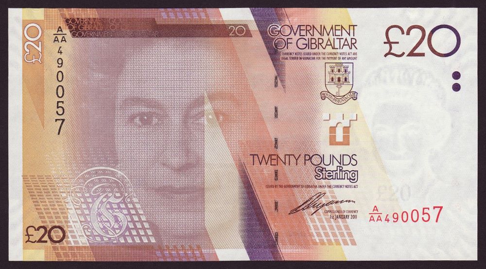 Gibraltar 20 Pound New Note