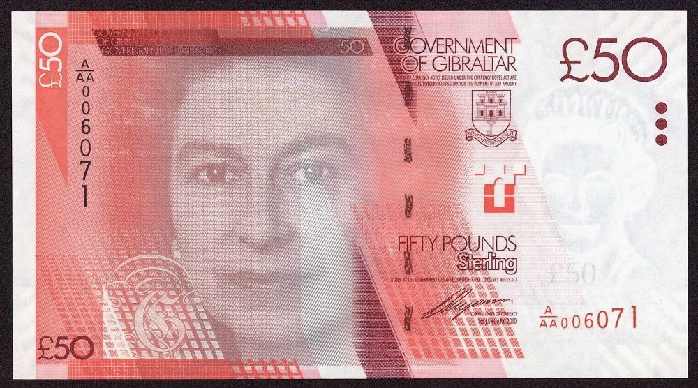 Gibraltar 50 Pound New Note