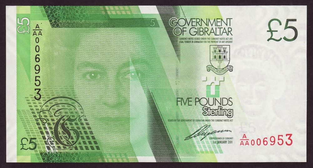 Gibraltar 5 Pound New Note
