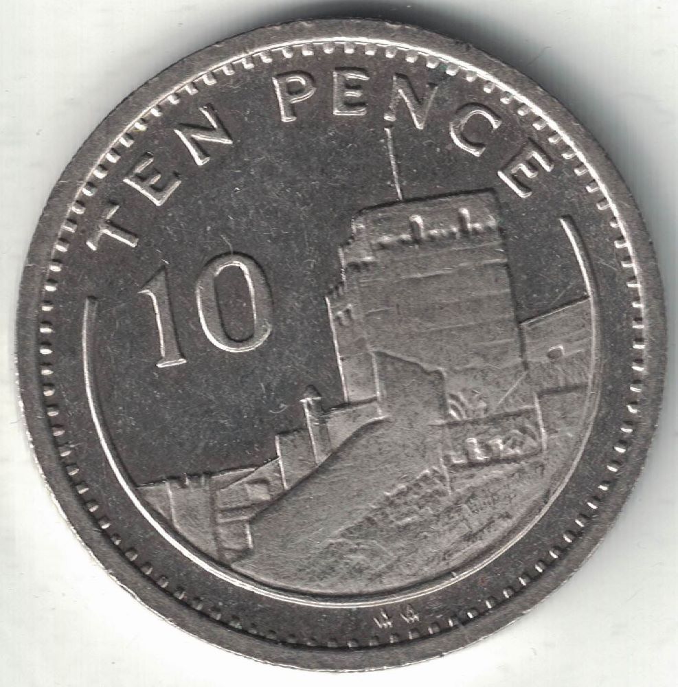 Gibraltar 10 Pence Old Coin
