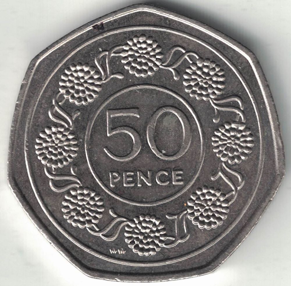 Gibraltar 50 Pence Old Coin