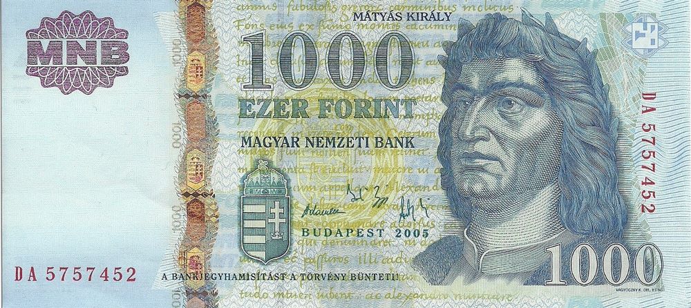 Hungarian 1000 Forint Old Note