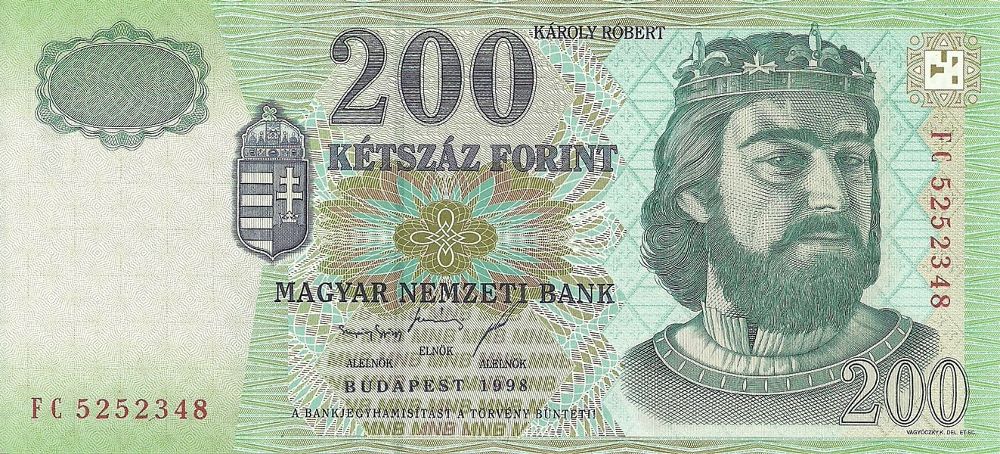 Hungarian 200 Forint Old Note