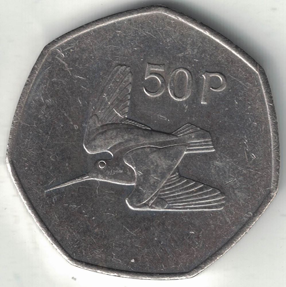Irish 50 Pence Old Coin