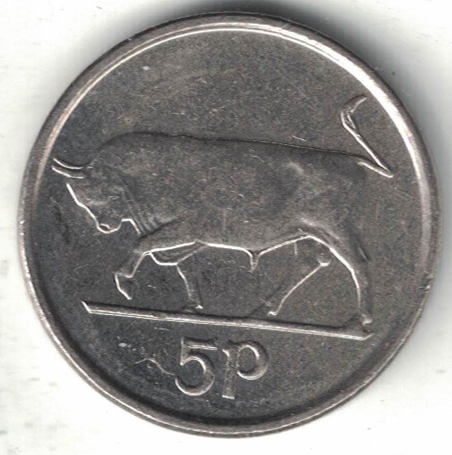 Irish 5 Pence Old Coin