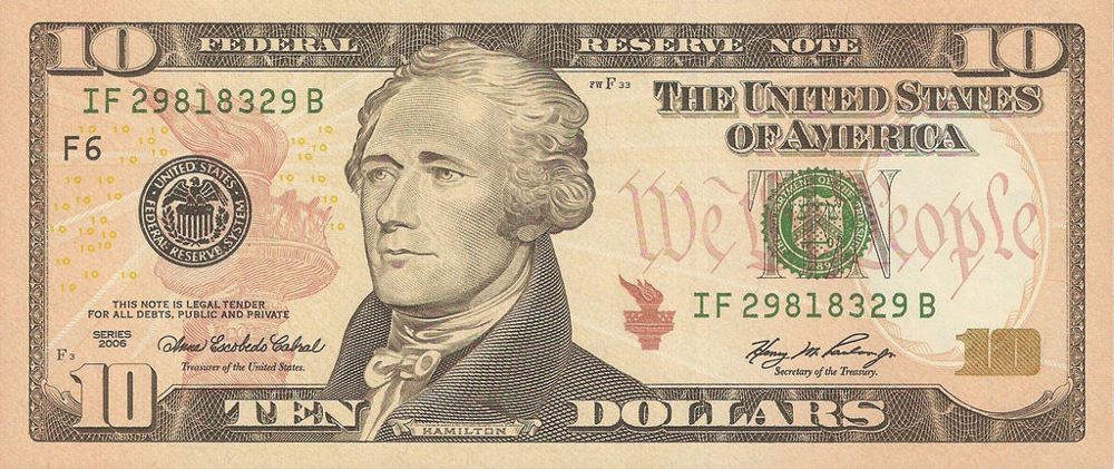 USA 10 Dollar New Note