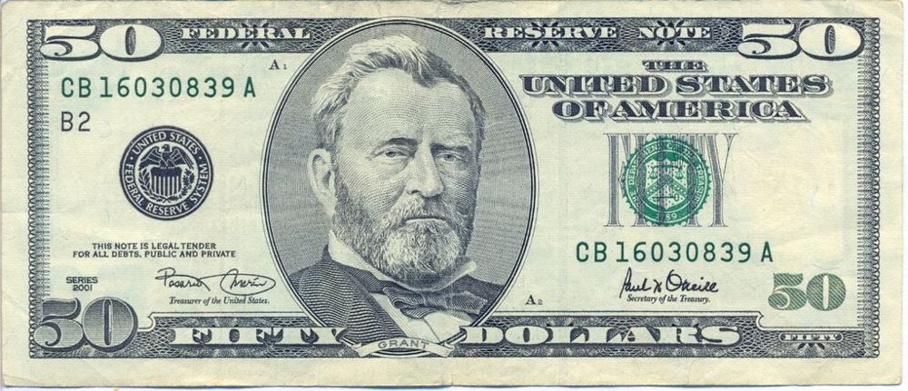 USA 50 Dollar Old Note