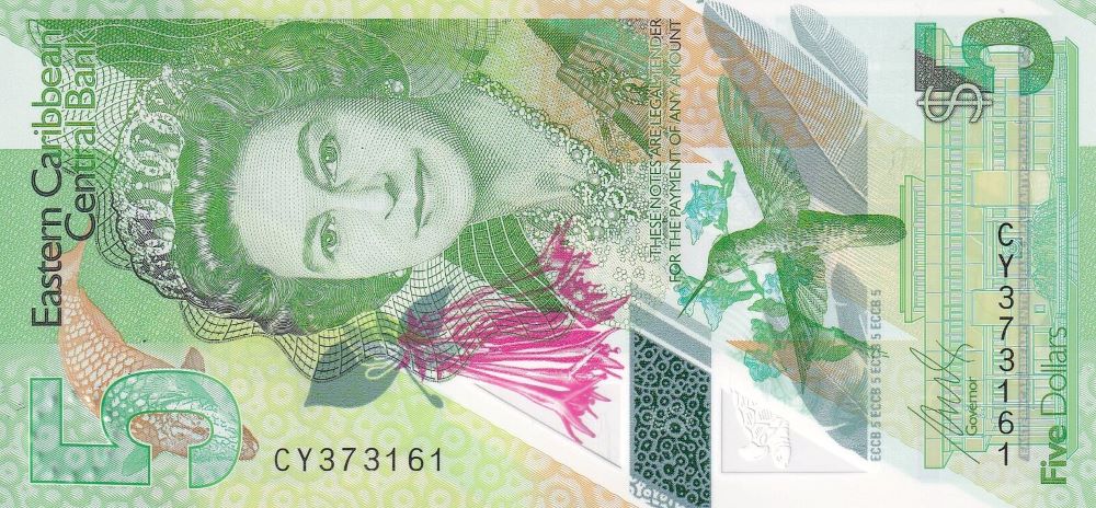 East Caribbean 5 Dollar New Note